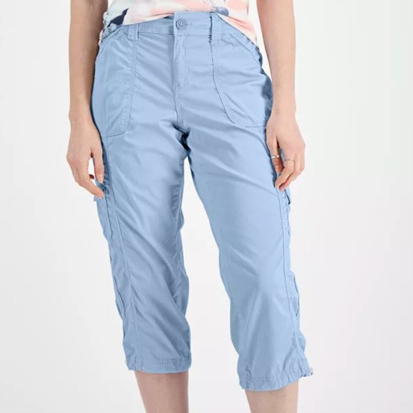 Cargo Capri Pants Blue size 4 - Picture 1 of 2